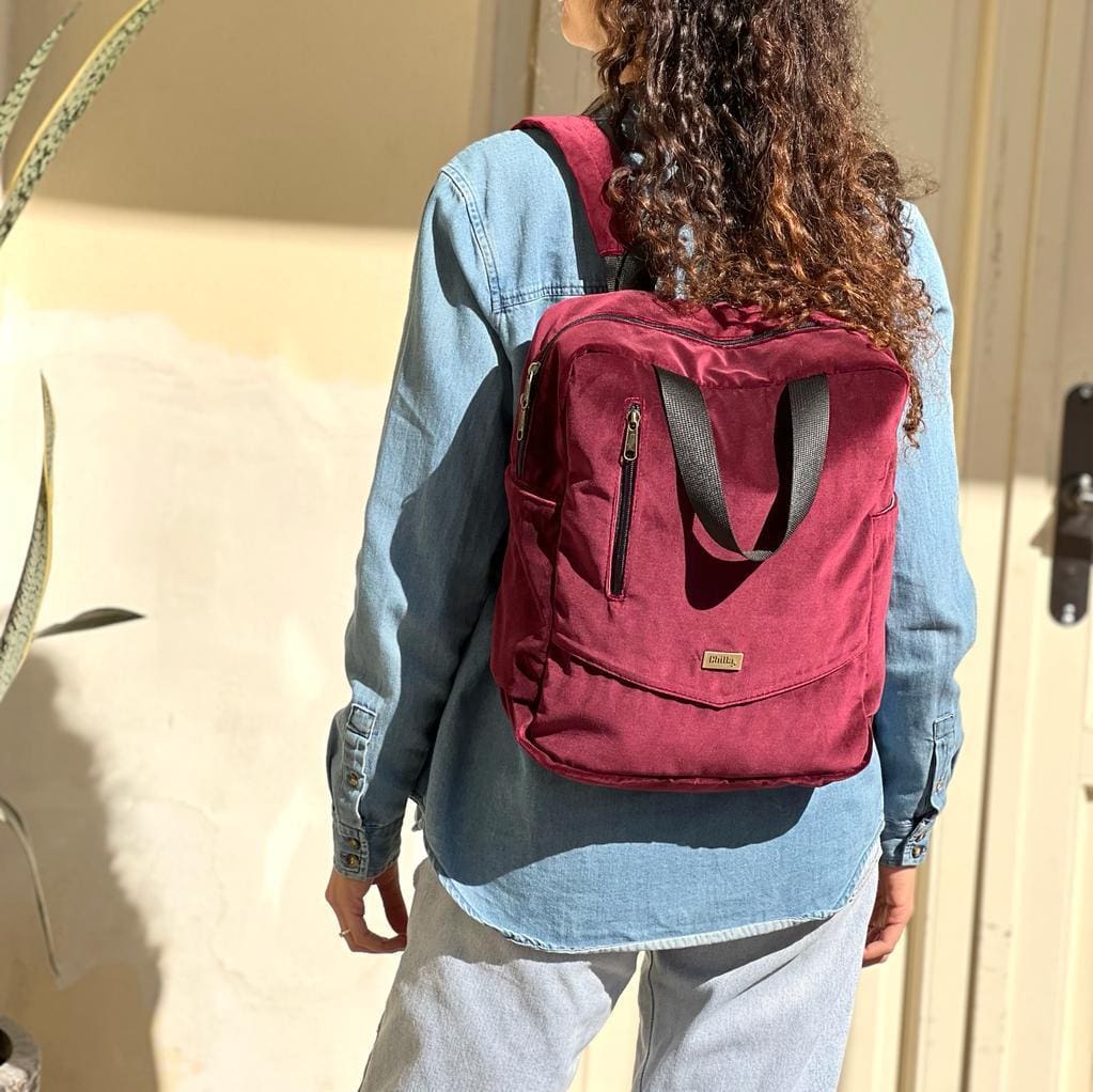 Nacho burgundy velvet mini bag