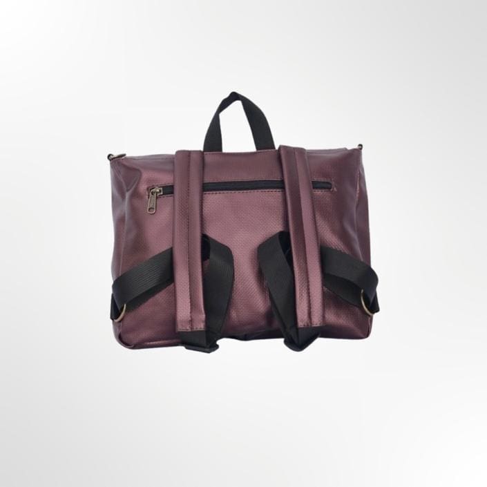 Purple Metallic Texture Jaffa Backpack/Side Bag