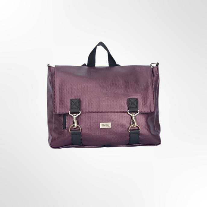 Purple Metallic Texture Jaffa Backpack/Side Bag