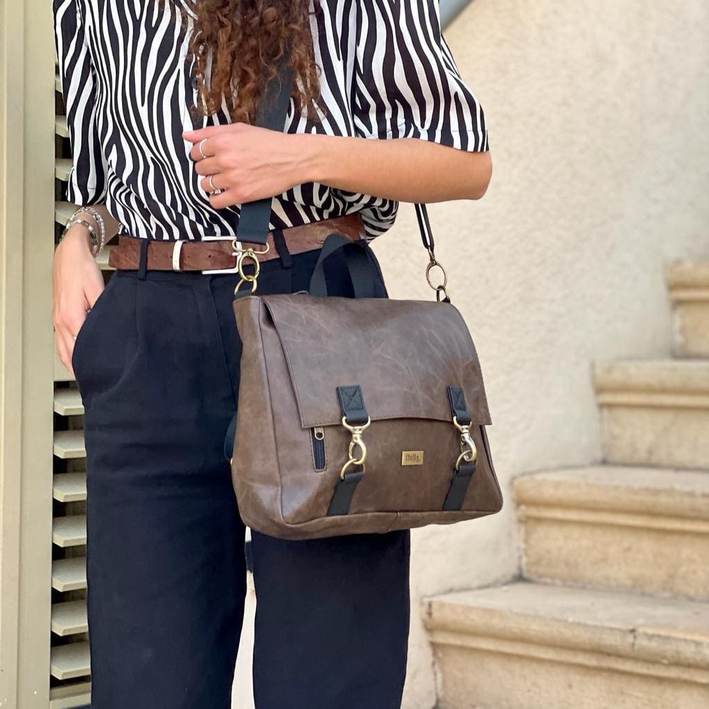 Brown Jaffa Backpack/Side Bag