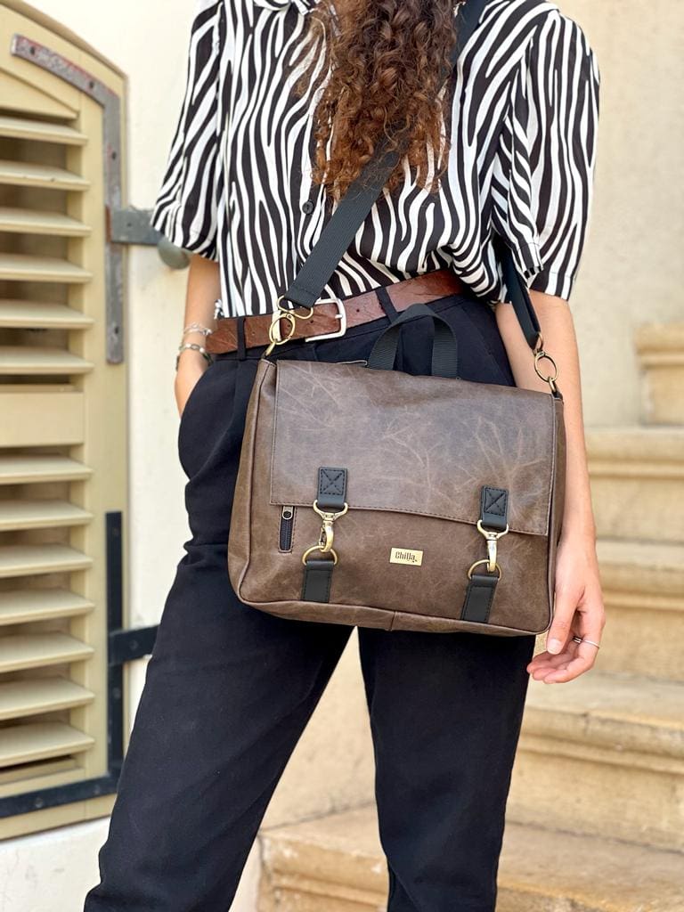 Brown Jaffa Backpack/Side Bag