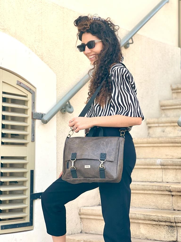 Brown Jaffa Backpack/Side Bag