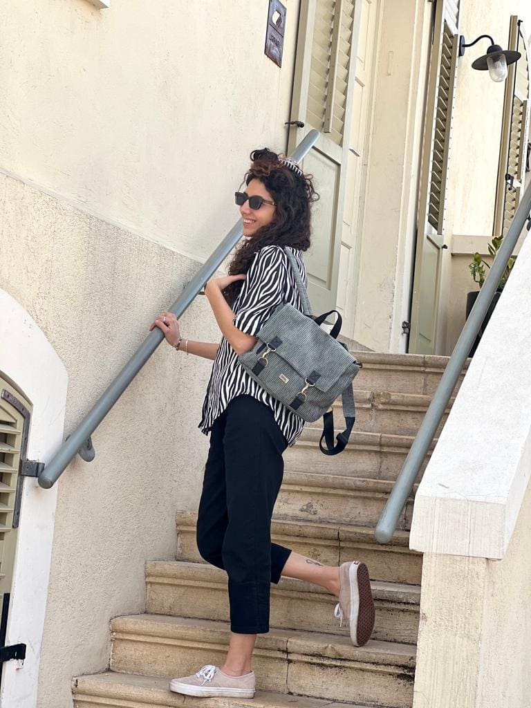 Green-Gray Corduroy Jaffa Backpack/Side Bag