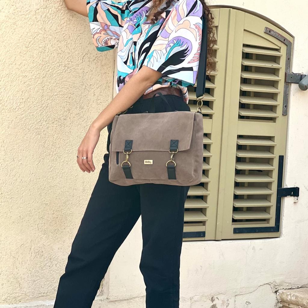 Suede-Like Jaffa Backpack/Side Bag