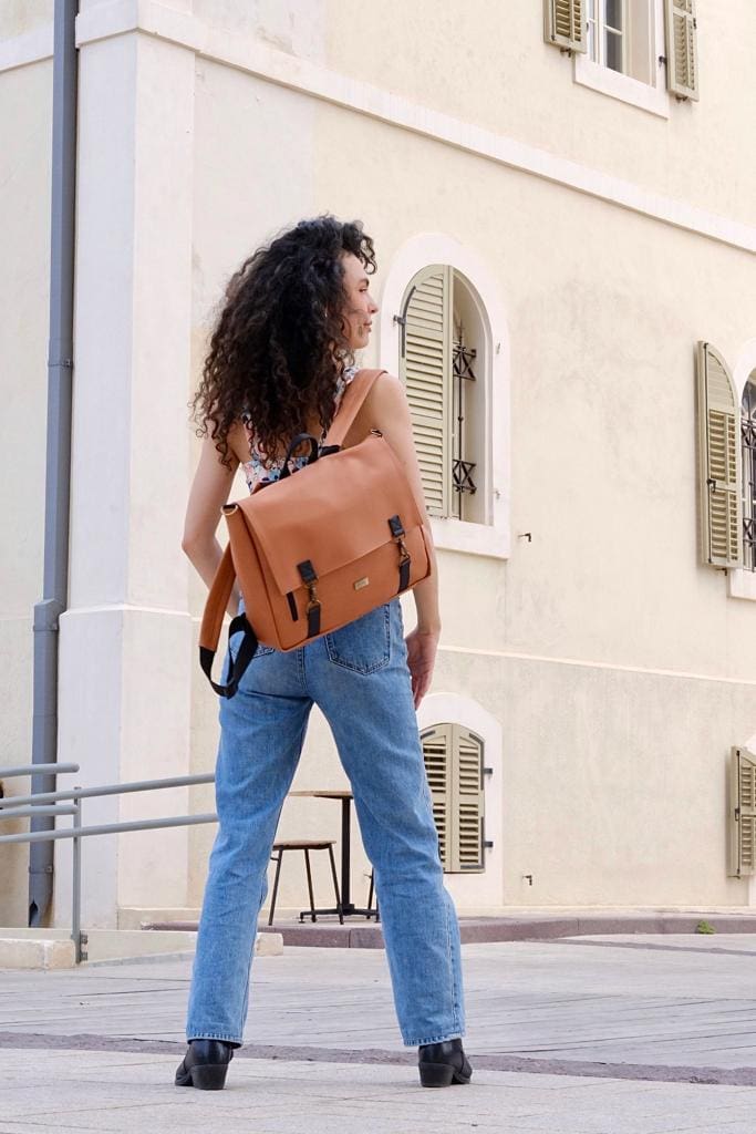 Tangerine Orange “Happy” Large Jaffa Backpack/Side Bag