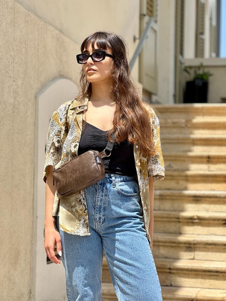 New Brown Faux Leather Lawrence Fanny Pack