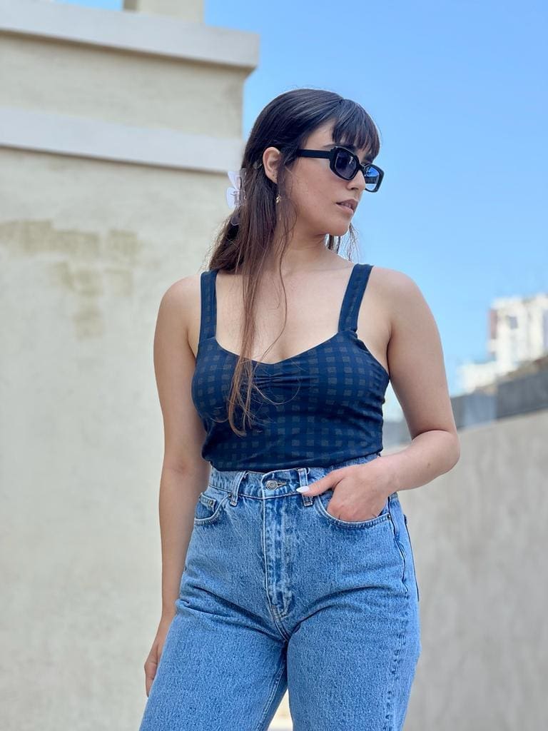 Top Shuval blue checkered (remains in size 1 and 2)