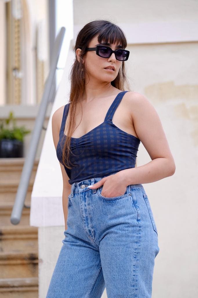 Top Shuval blue checkered (remains in size 1 and 2)