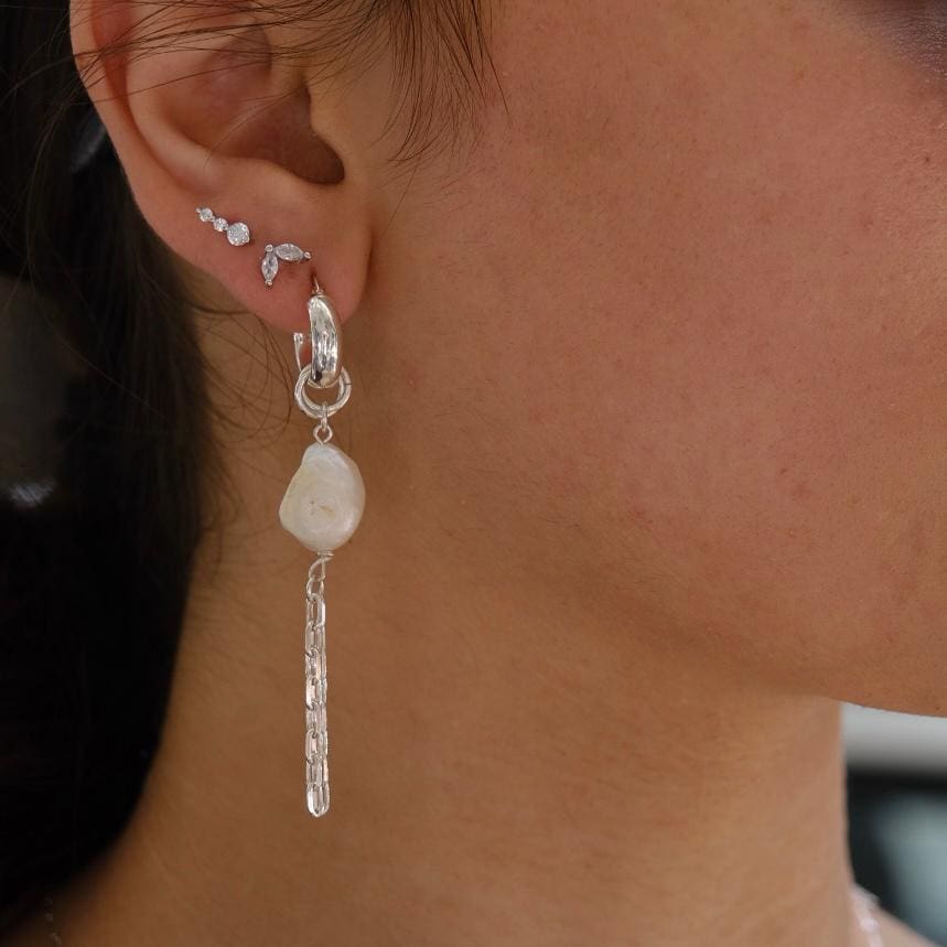 'Jorji' silver 925 earrings and pearls