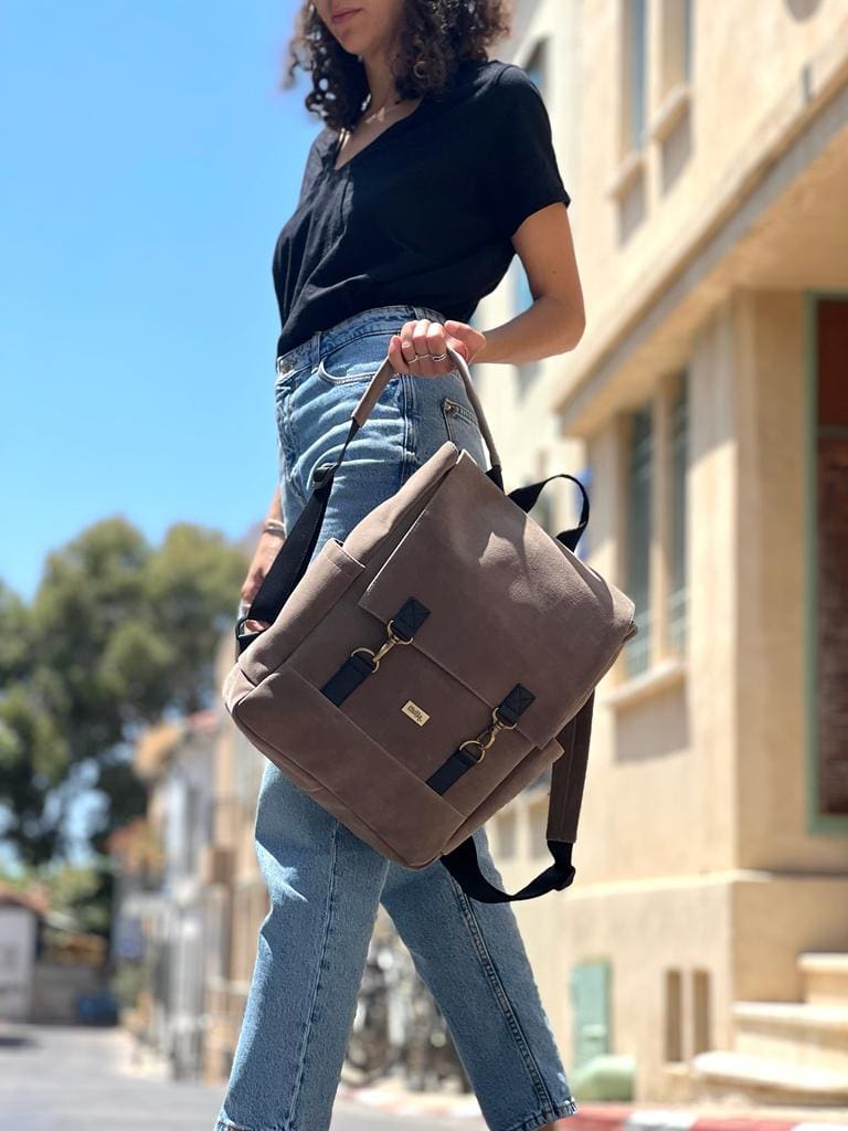 Brown Suede-like Unicorn Backpack