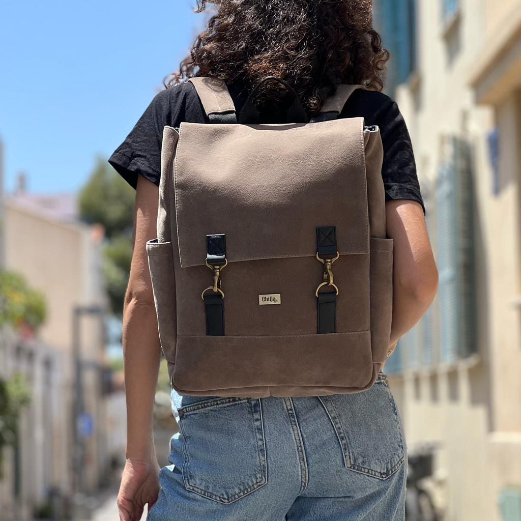 Brown Suede-like Unicorn Backpack