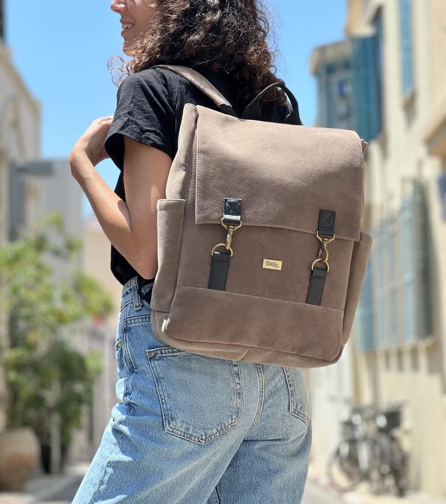 Brown Suede-like Unicorn Backpack