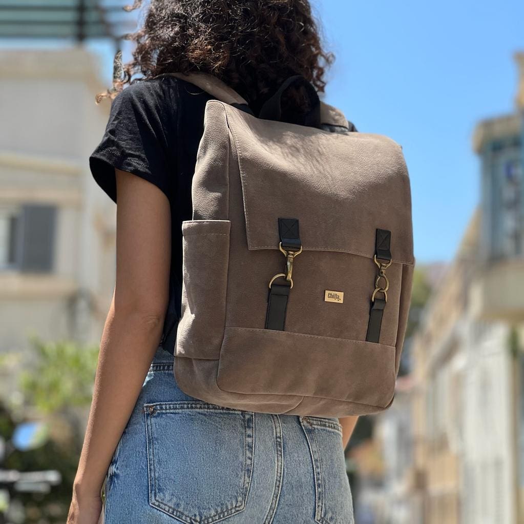 Brown Suede-like Unicorn Backpack