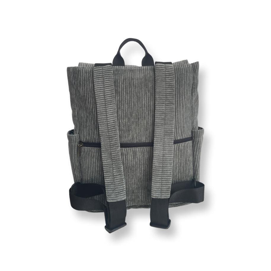 Gray-Green Corduroy Unicorn Backpack