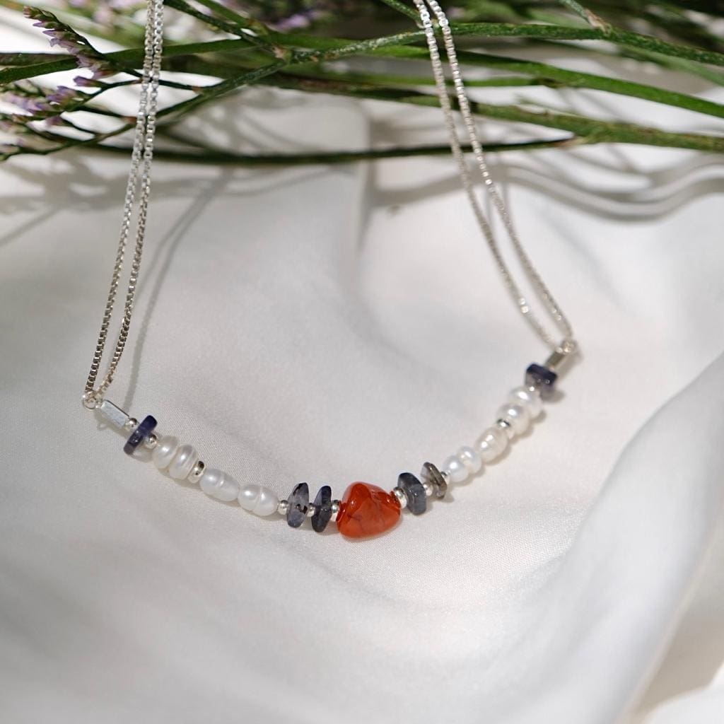 Choker necklace 'Mandarin' silver 925 and pearls