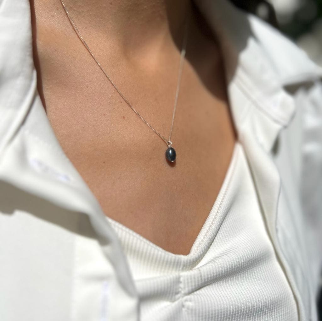 Blue pearl 'YAHEL' necklace
