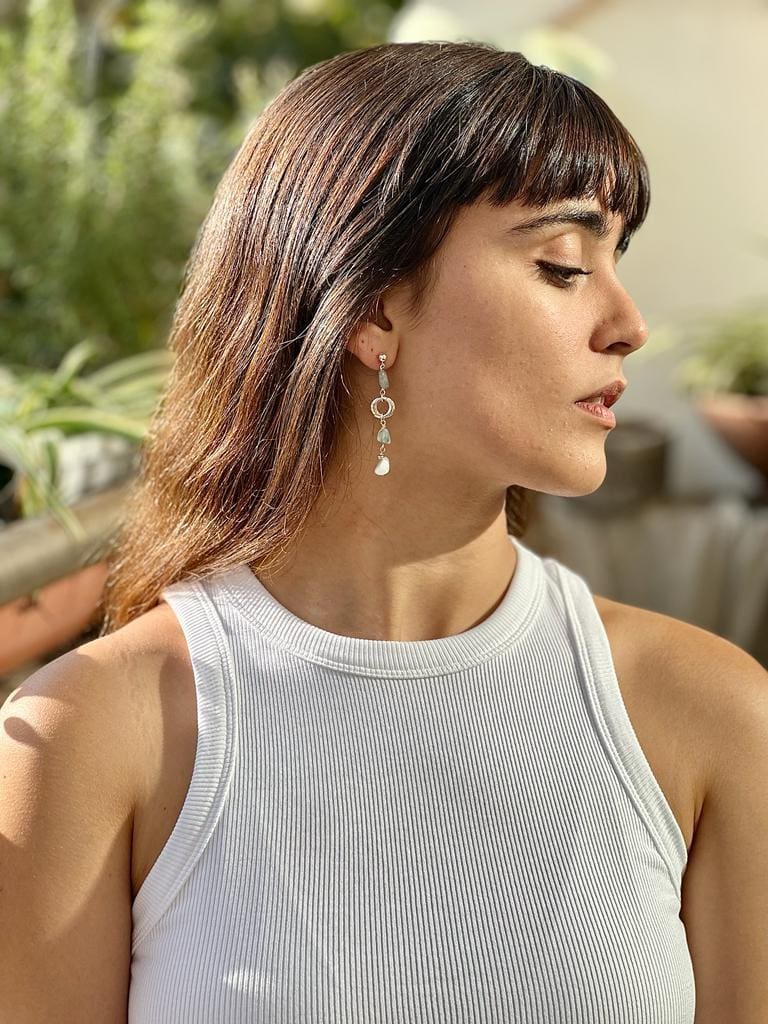 'SEA' aqua marine silver 925 earrings