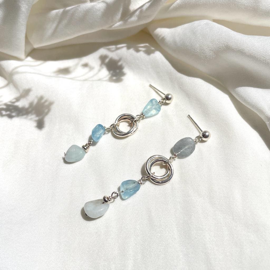 'SEA' aqua marine silver 925 earrings