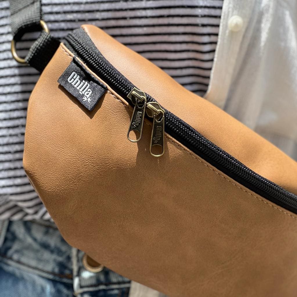 Camel Textured Leather Helga Fanny Pack