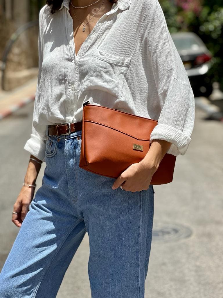 Bright Orange Rachel Clutch/Side Bag