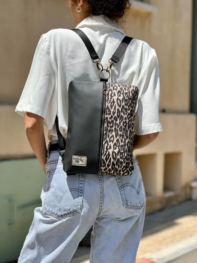 Leopard Black Noam Bag