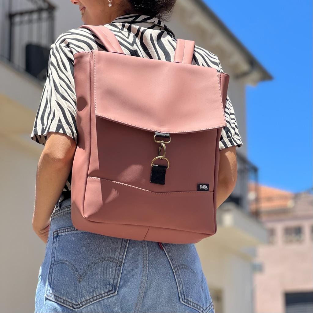 Antique Pink Leather-Like Medium Students Backpack