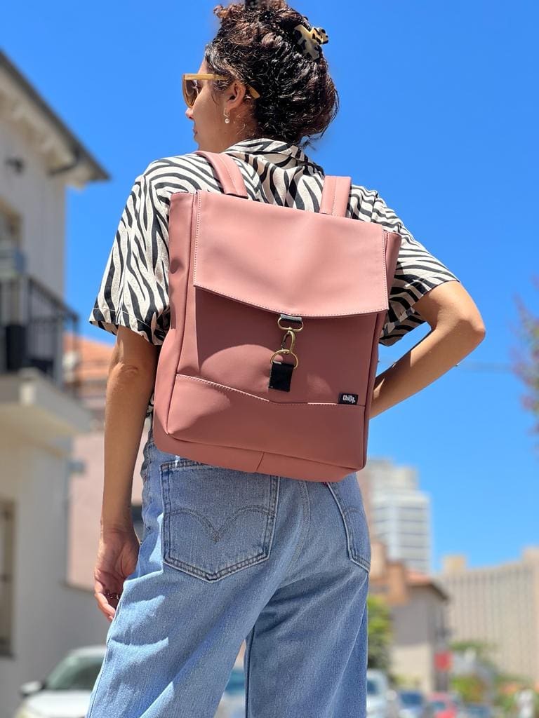 Antique Pink Leather-Like Medium Students Backpack