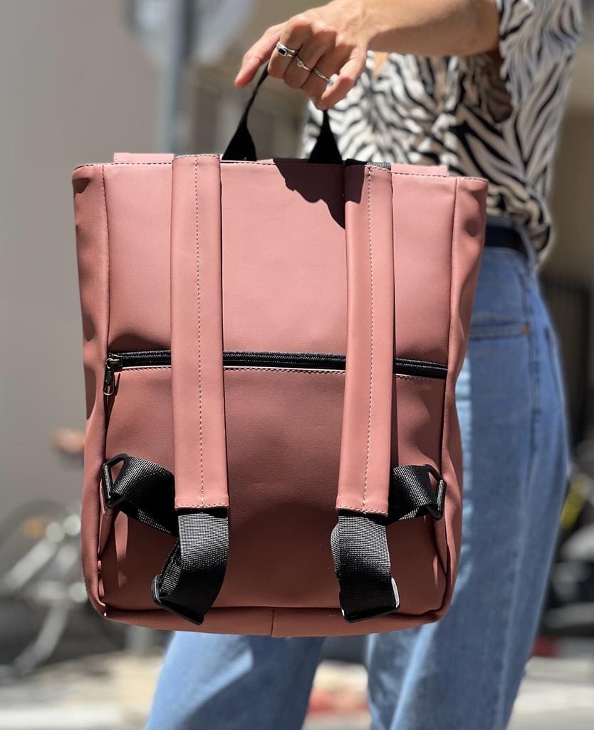 Antique Pink Leather-Like Medium Students Backpack