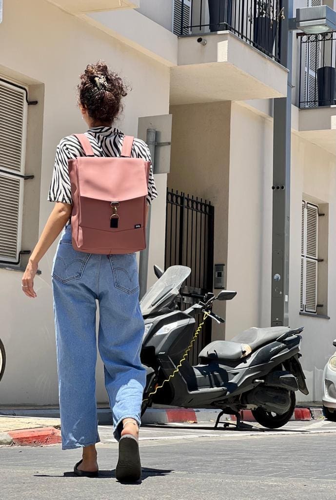 Antique Pink Leather-Like Medium Students Backpack