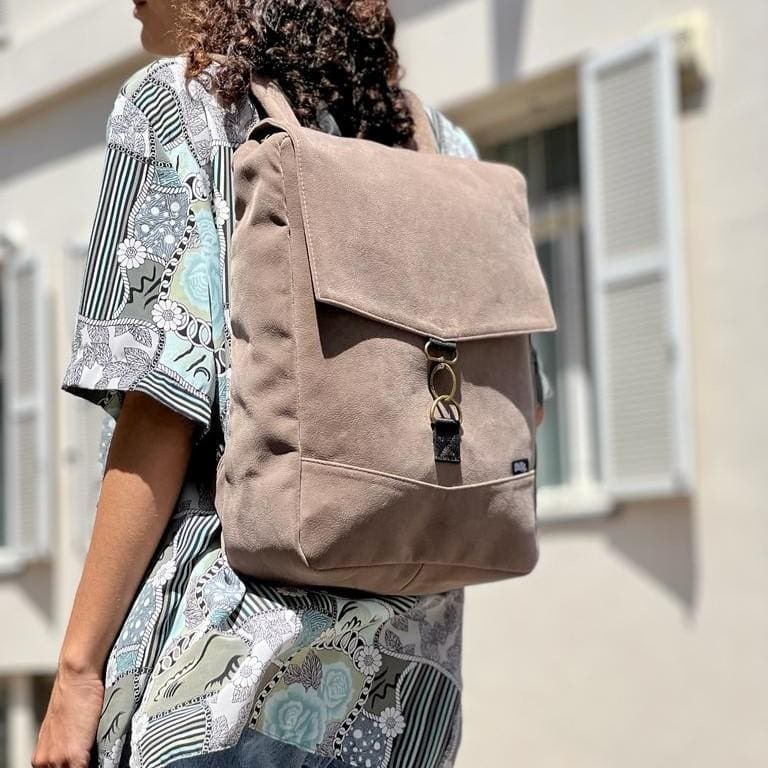 Suede-like Medium Students Backpack