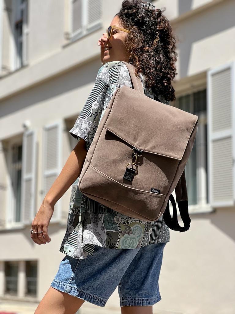 Suede-like Medium Students Backpack