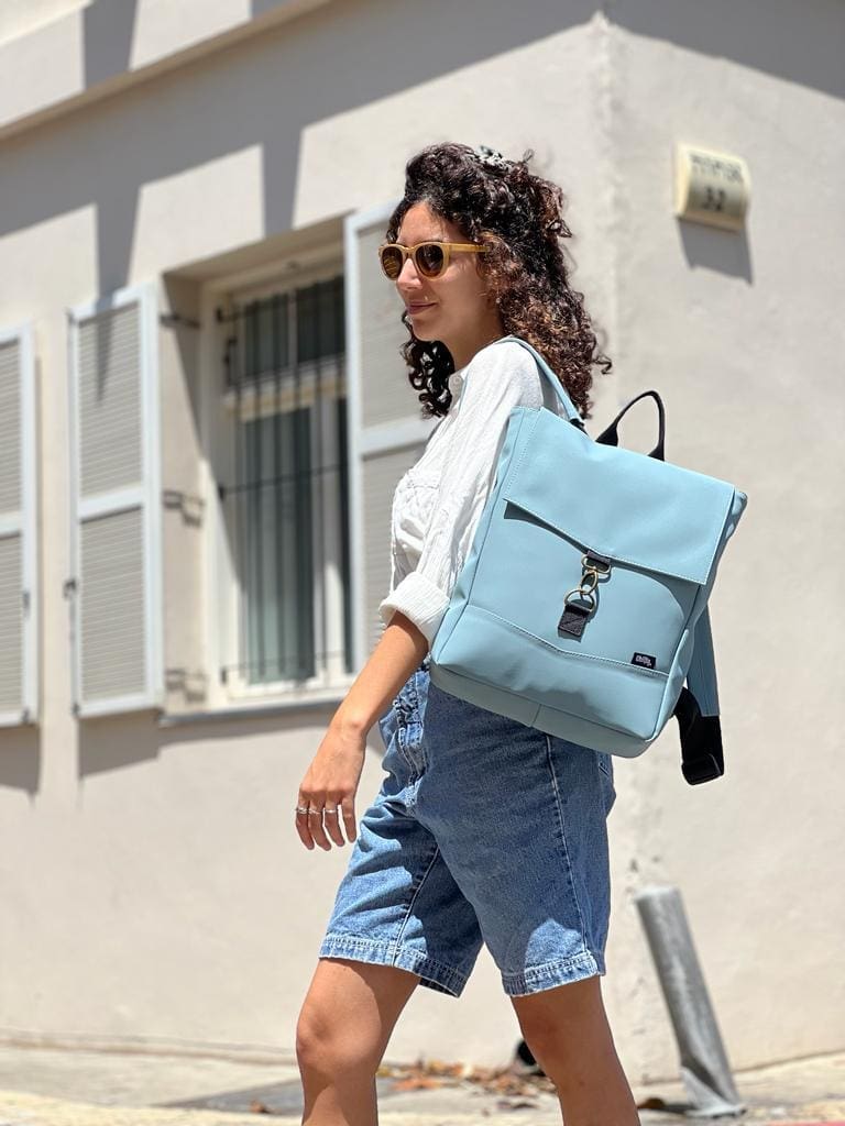 Light Blue Medium Students Backpack