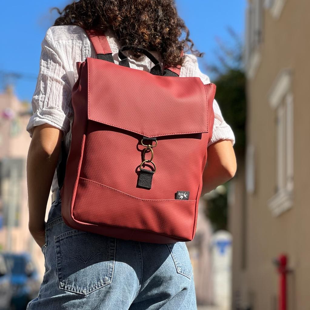 Hysteric Red Textured Medium Students Backpack