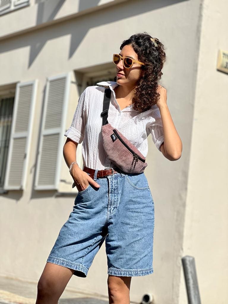 Corduroy Antique Pink Rooney Pouch