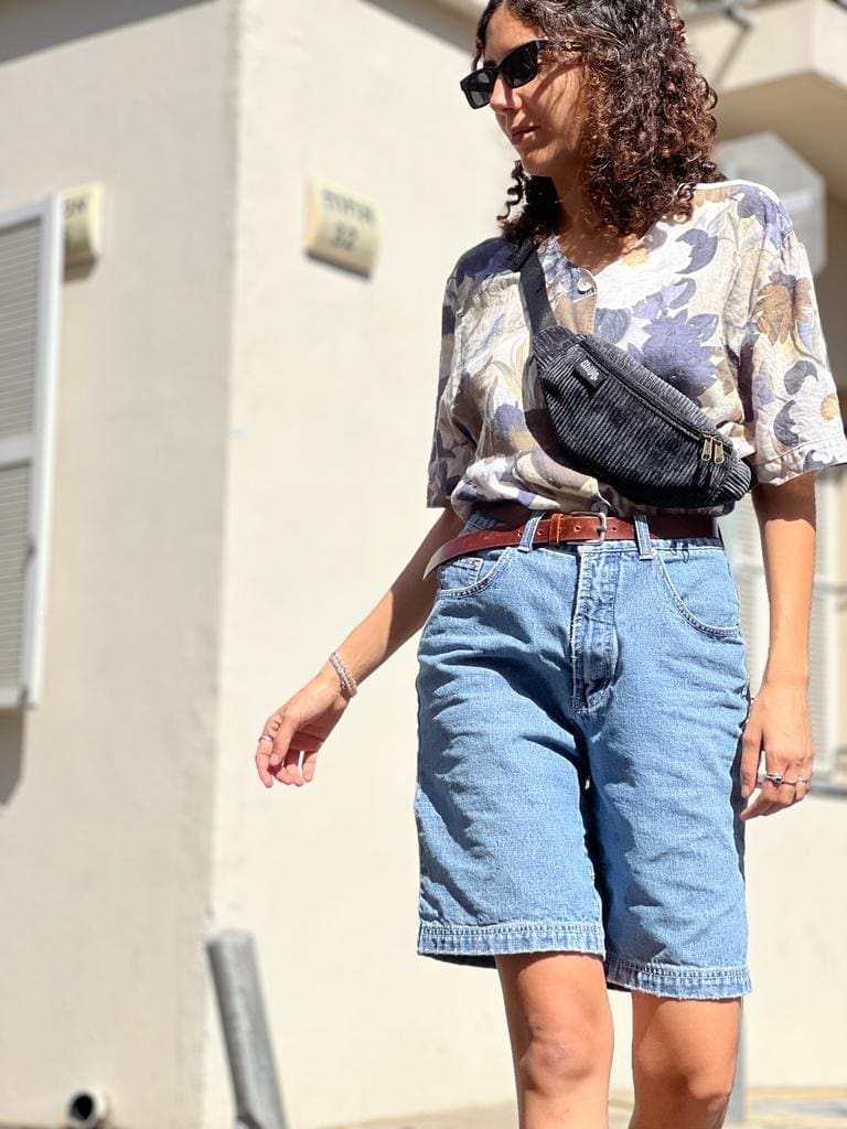 Black Corduroy Roni Fanny Pack