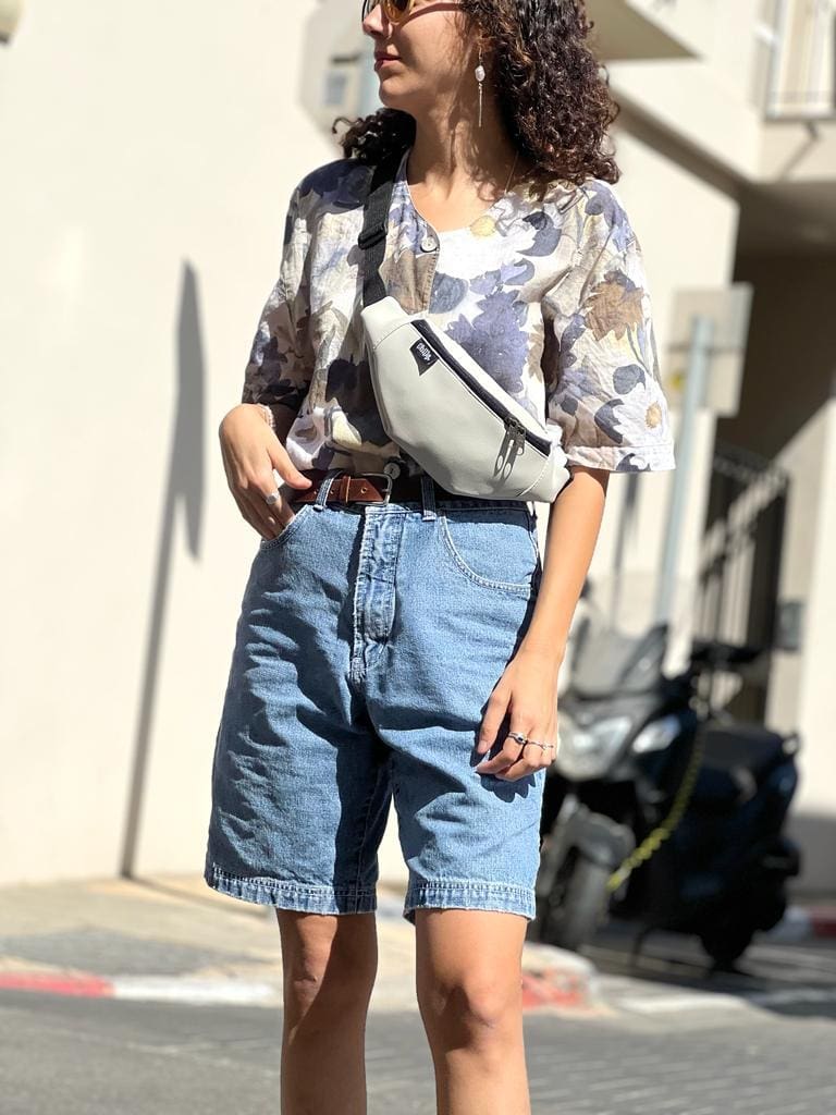 Cream Leather-Like New Roni Fanny Pack