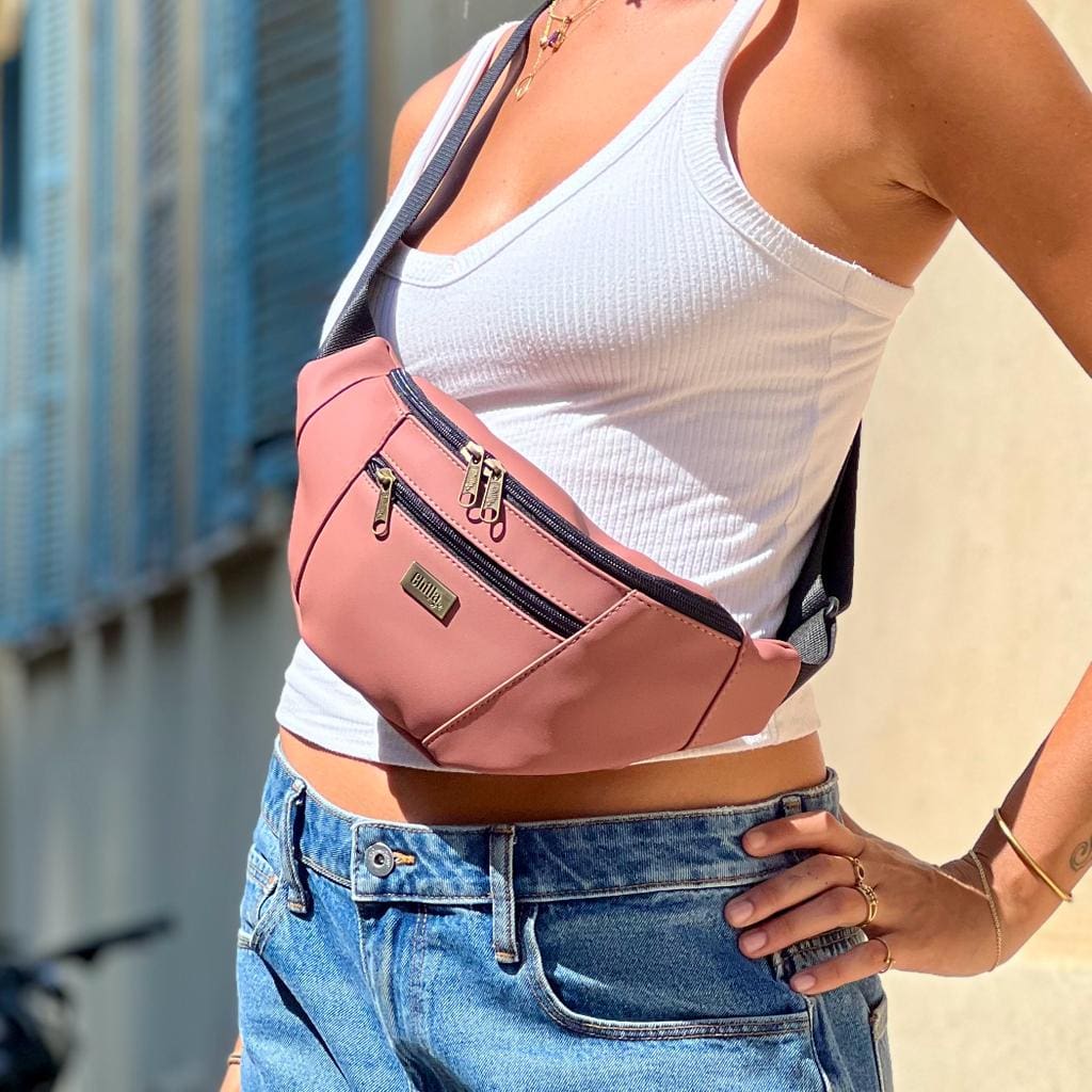 Antique Pink Leather-Like Large Roni Fanny Pack