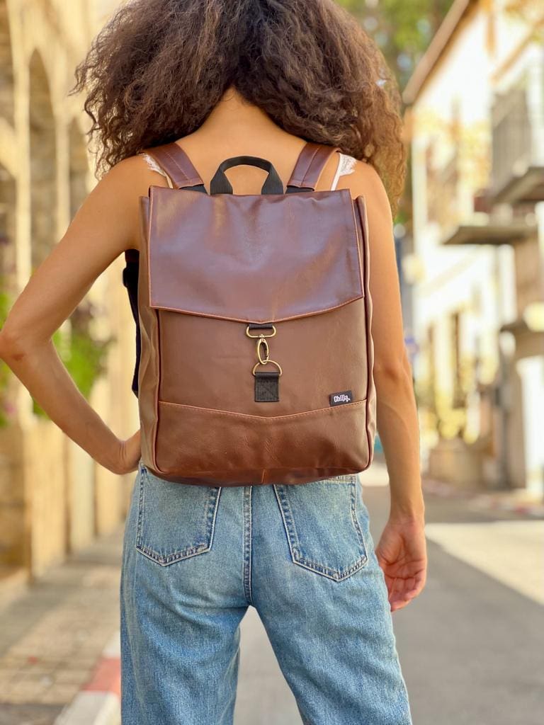 New Brown Medium Students Backpack
