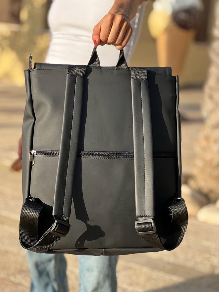 Black with Leopard Large Students Backpack