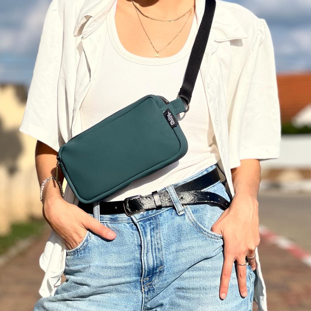 Bottle Green Dark Leather-Like Lawrence Fanny Pack
