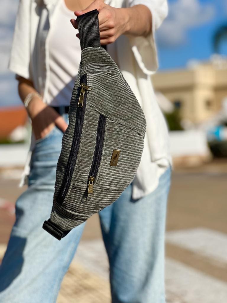 Green-Gray Corduroy Large Roni Fanny Pack