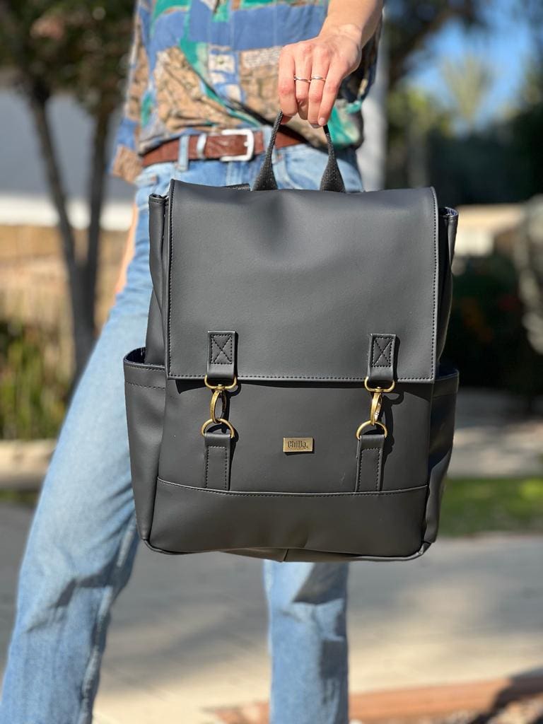 Black Leather-like Unicorn Backpack