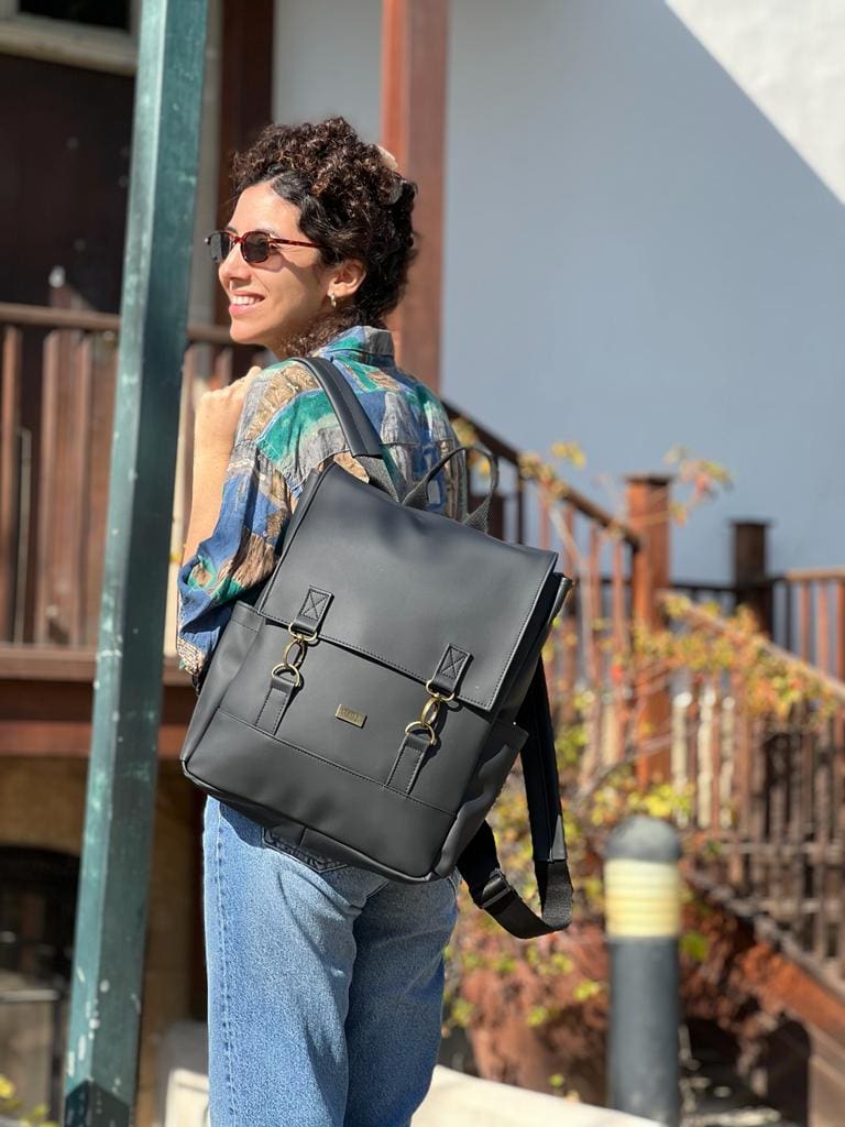 Black Leather-like Unicorn Backpack