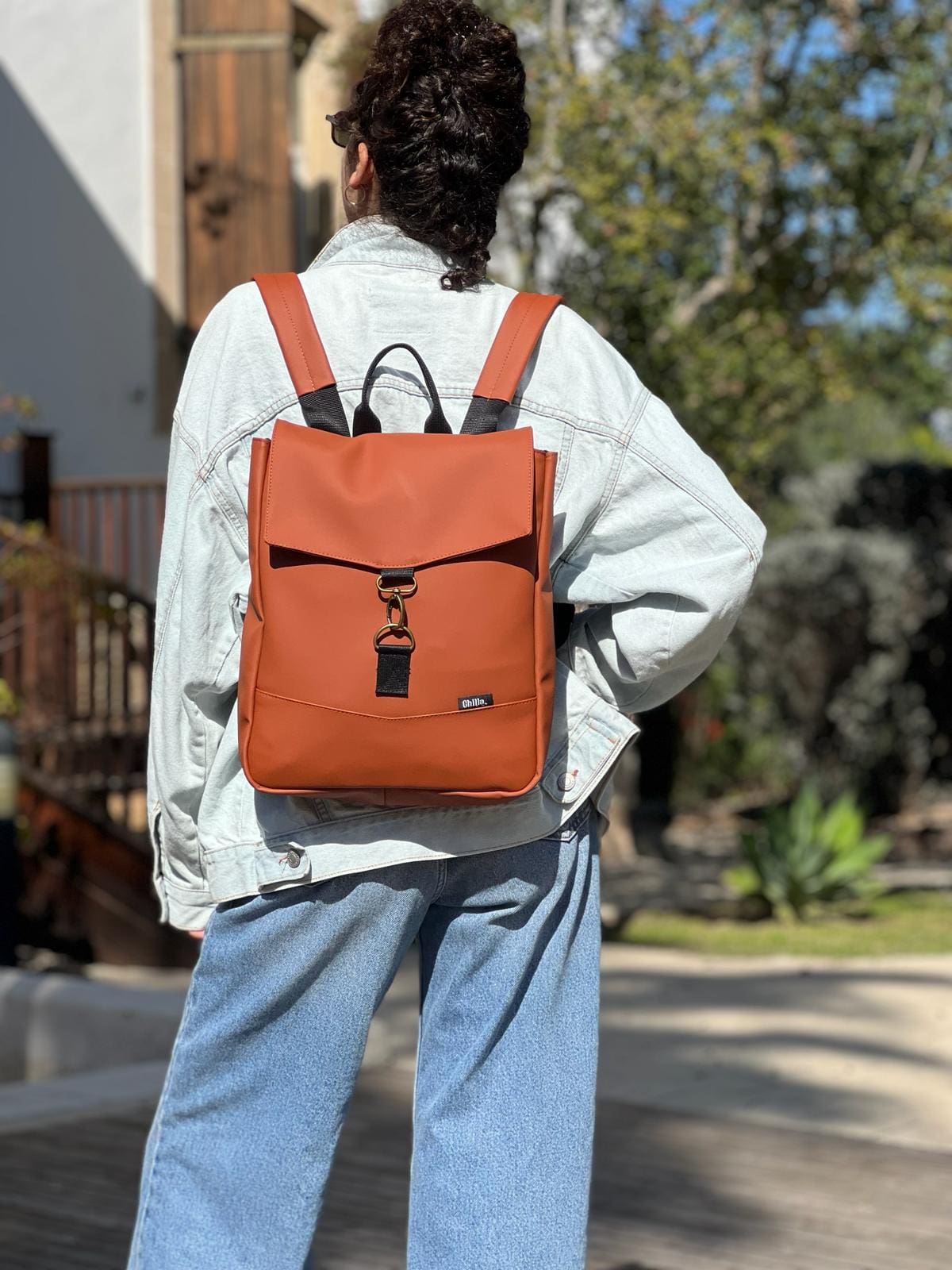 Terracotta Leather-like Mini Students Backpack