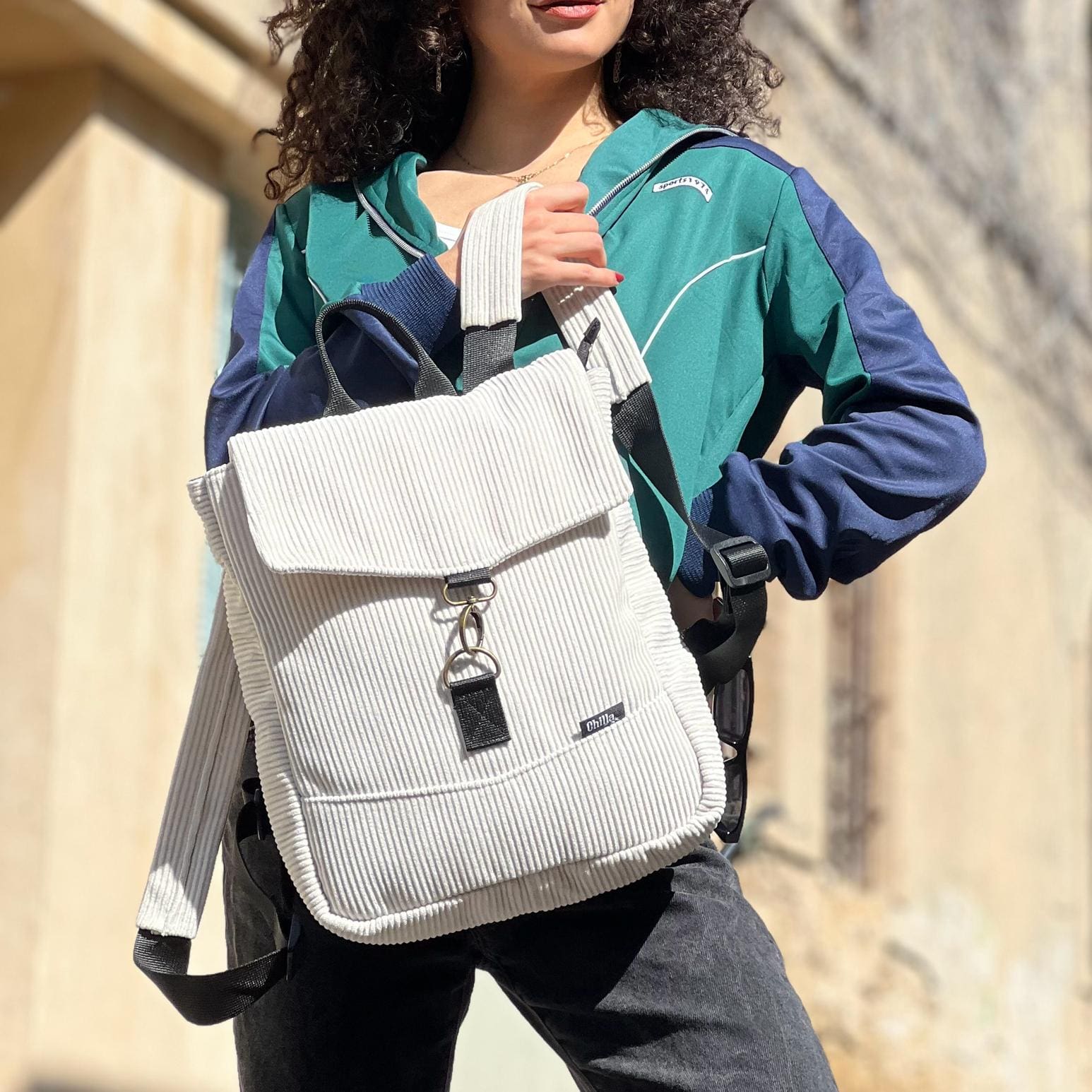 תיק גב לבן קורדרוי