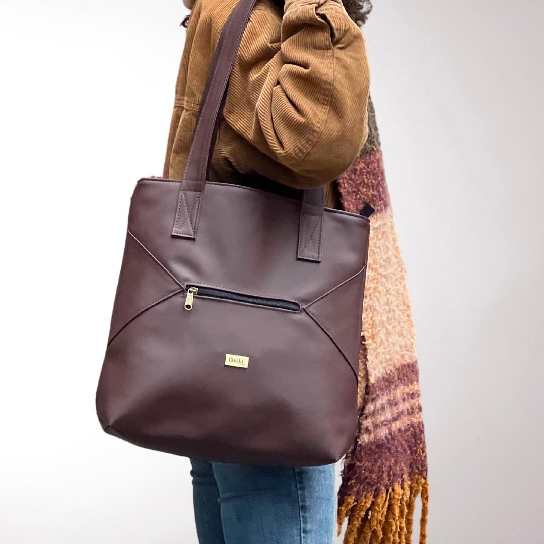 Dark Purple Leather-Like Tommy Side Bag