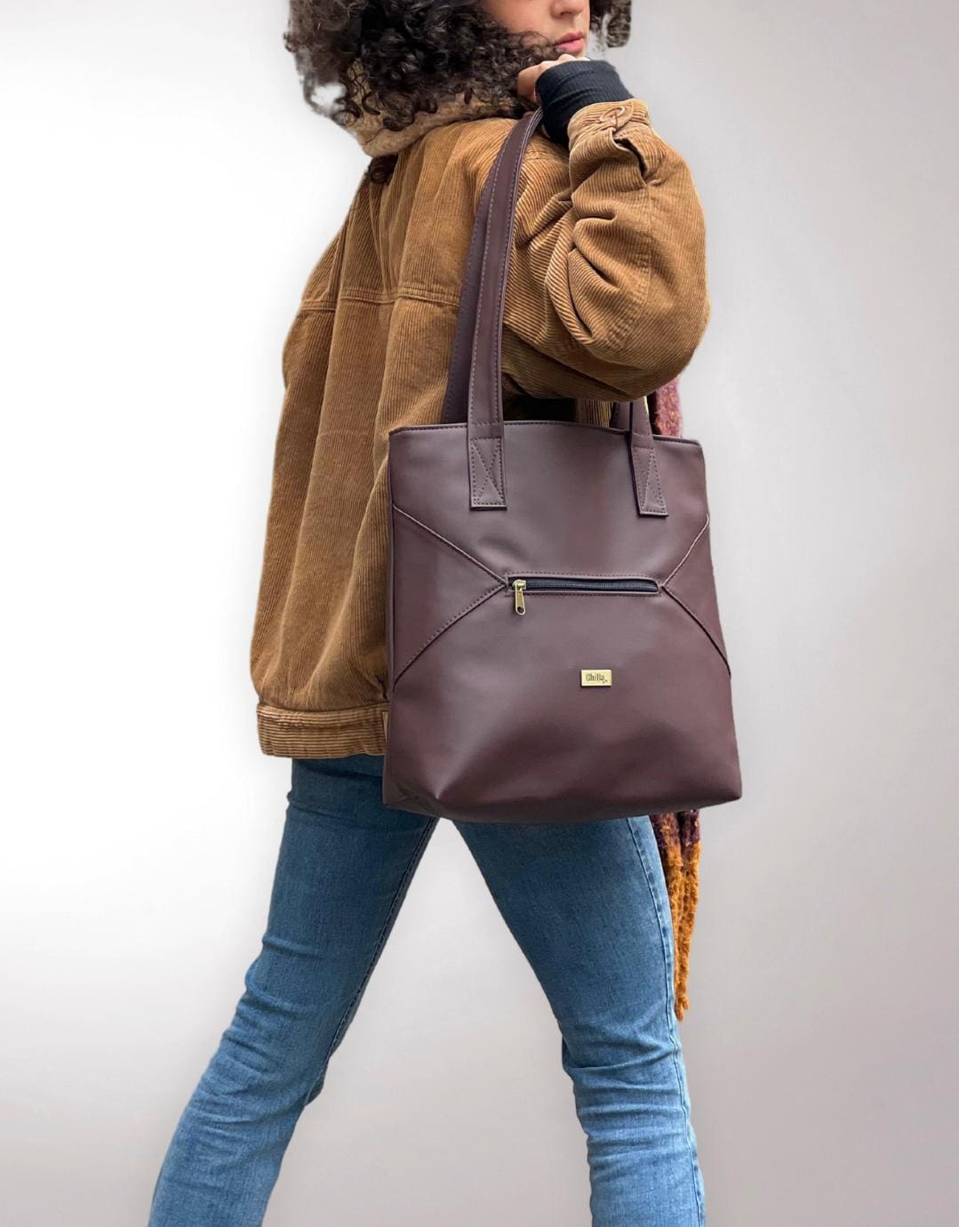 Dark Purple Leather-Like Tommy Side Bag