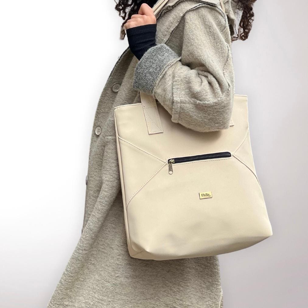 Cream Nubuck-Like Tommy Side Bag