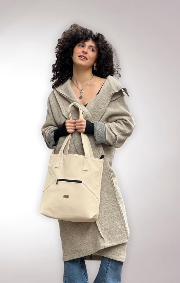 Cream Nubuck-Like Tommy Side Bag