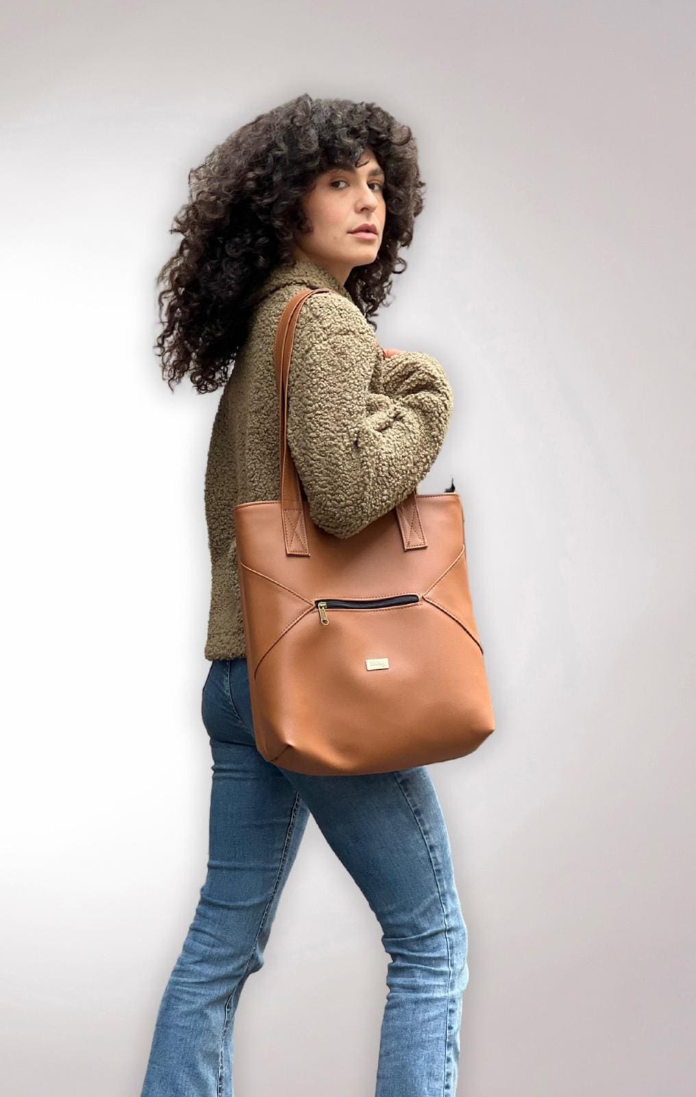 Camel Texture Tommy Side Bag